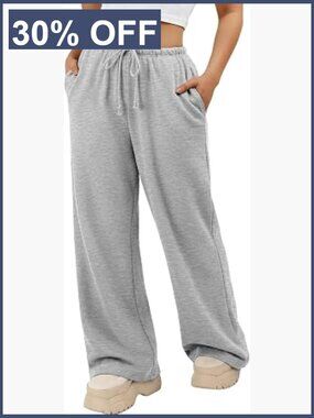 Wide Leg Sweatpants Low Rise Drawstring Casual Loose Baggy Workout Pants